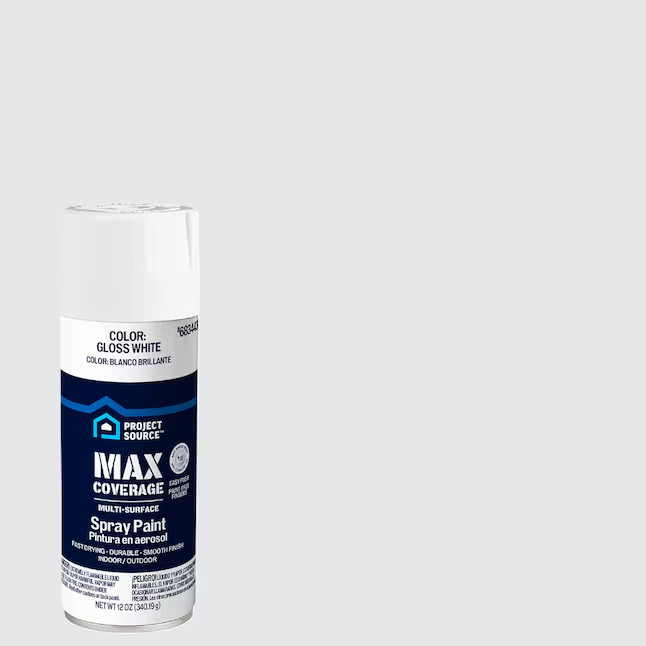 Project Source Gloss White Oil-based Spray paint ( NET WT. 12-oz )