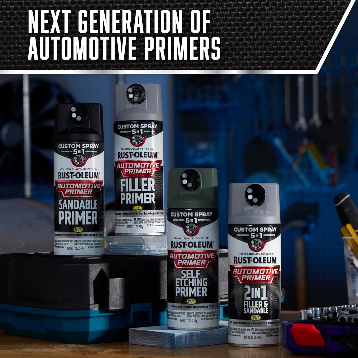 Automotive Filler Primer Custom Spray 5-In-1, 12 Oz, Gray