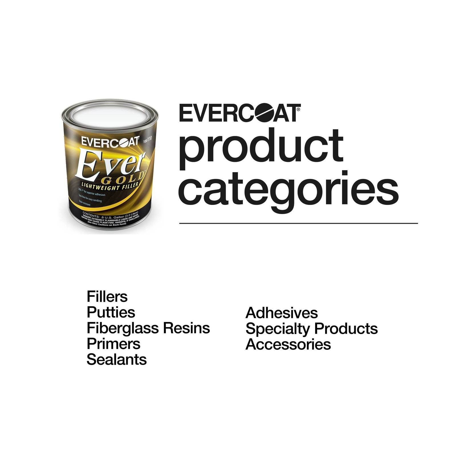 Evercoat EverGold Lightweight Filler – Easy Sanding Body Filler for Professio…