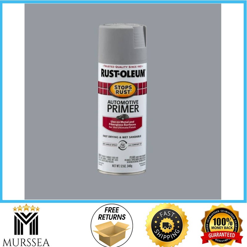 Rust-Oleum 2081830 Stops Rust Automotive Primer Spray Light Gray 12 oz