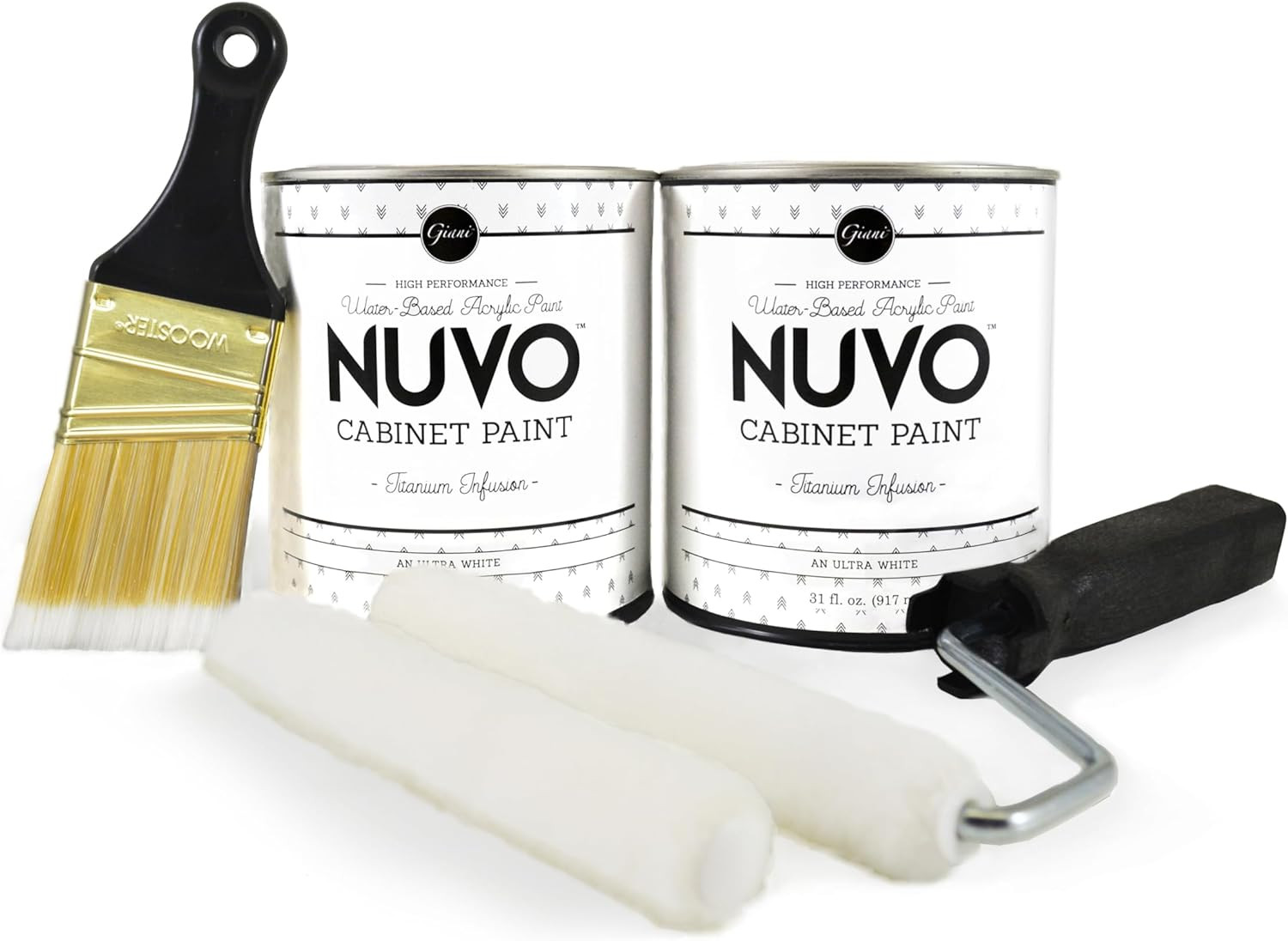 Brilliant White Titanium Cabinet Makeover Kit – 7-Piece DIY Set