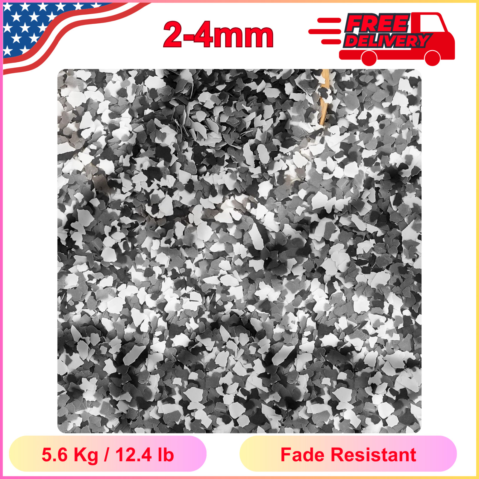 Decorative Color Chips Epoxy Kit for Garage & Floor Coatings, 5.6 Kg / 12.4 lb