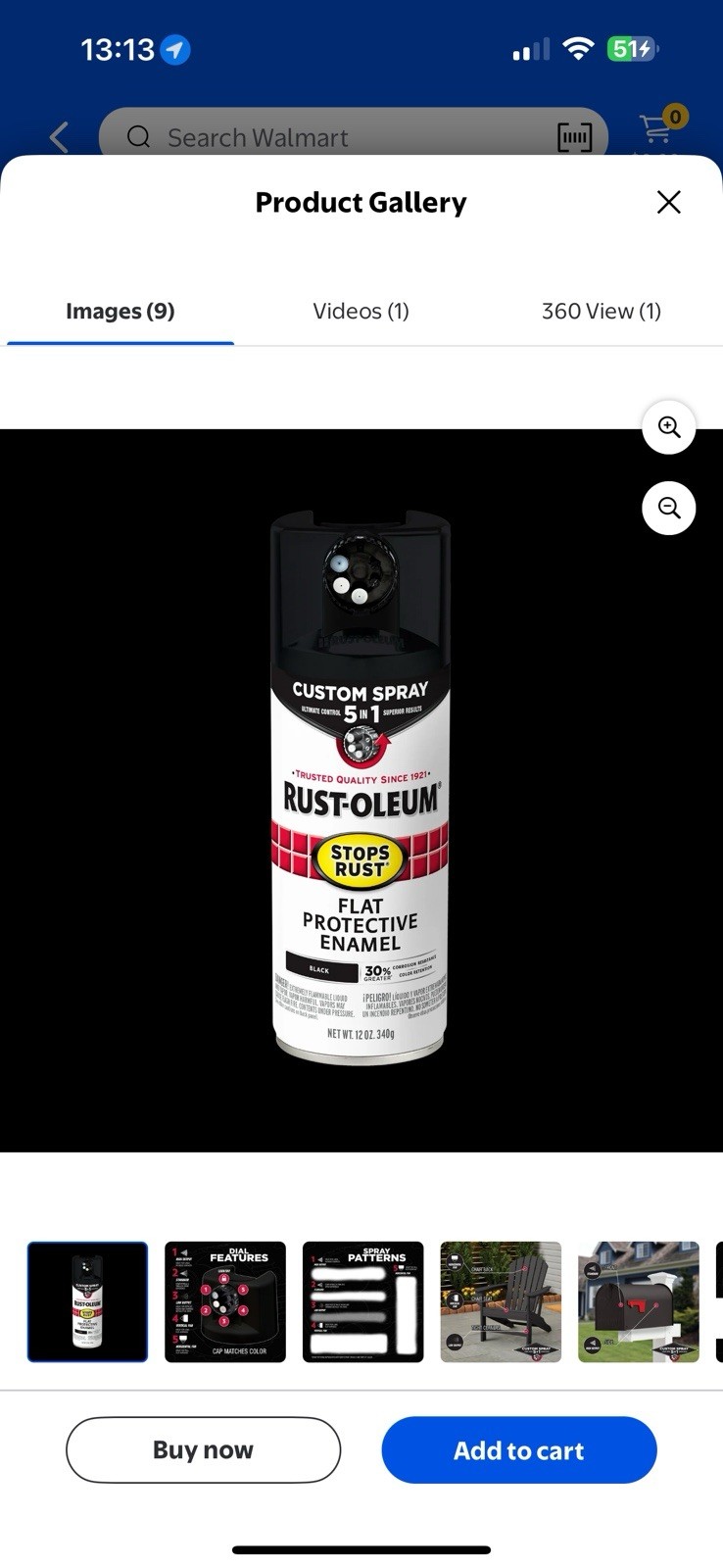 Rustoleum 376872EA Stops Rust Spray Paint Satin Coastal Gray 12 Oz