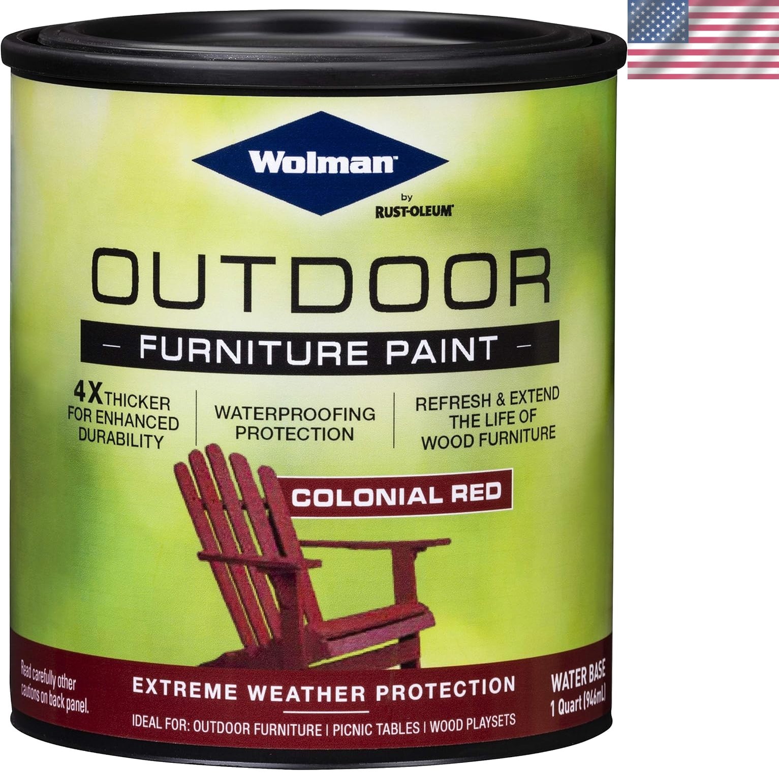 Outdoor Furniture Paint, Quart, Colonial Red 12 Fl Oz Pack of 1