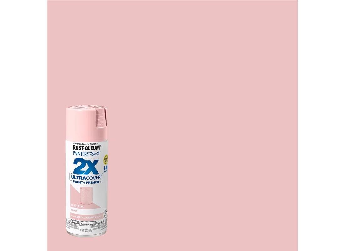 PAINTER’S Touch Gloss Spray Paint, Gloss, Candy Pink, 12 oz, Aerosol Can