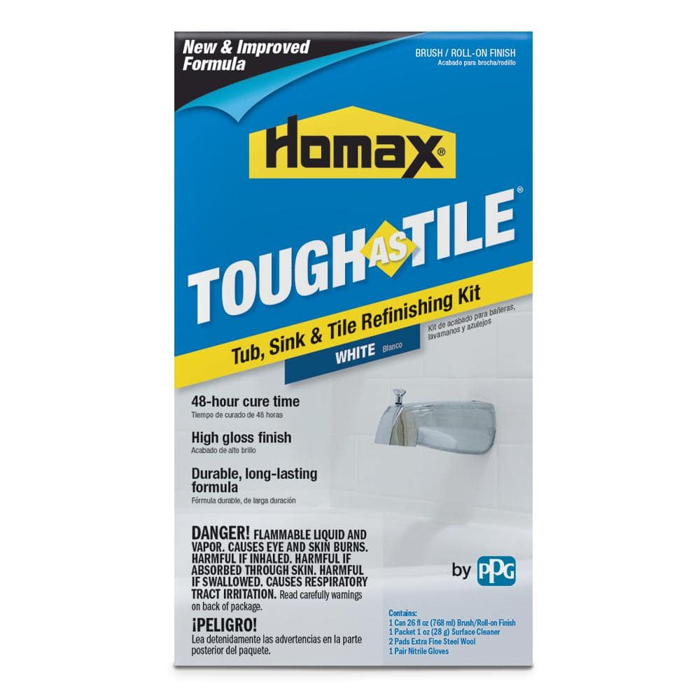 26 Oz. White Tough as Tile Brush on Tub, Sink, and Tile Refinishing Kit