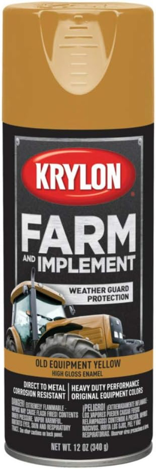 K01953000 Farm & Implement Spray Paint, High Gloss, Old Equipment Cat Yellow, 12