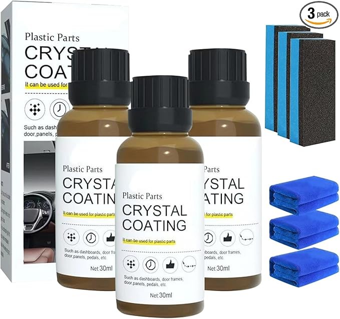 (3PC) Crystal Coating for Car Plastic Parts,2025 New Plastic Parts Crystal
