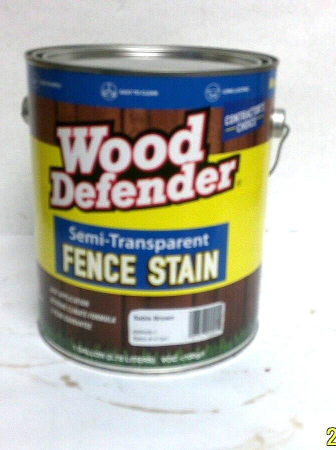 WOOD DEFENDER SEMI-TRANSPARENT GALLON FENCE STAIN SABLE BROWN REPACK