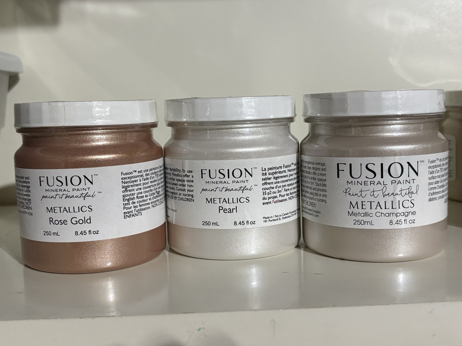 Fusion Mineral Paint 3 Pack of Metallic 1/2 Pints