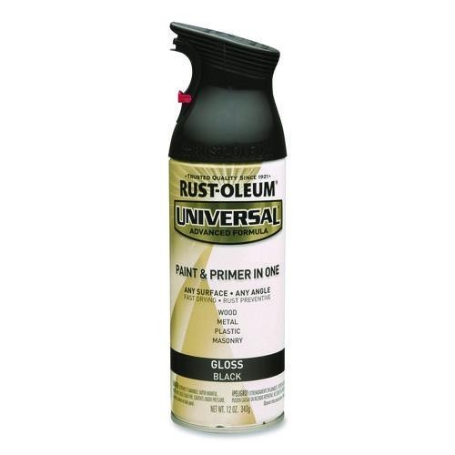 Rust-Oleum Universal Premium Spray Paint, Gloss Black, 12 oz Aerosol Can, 3/Pack