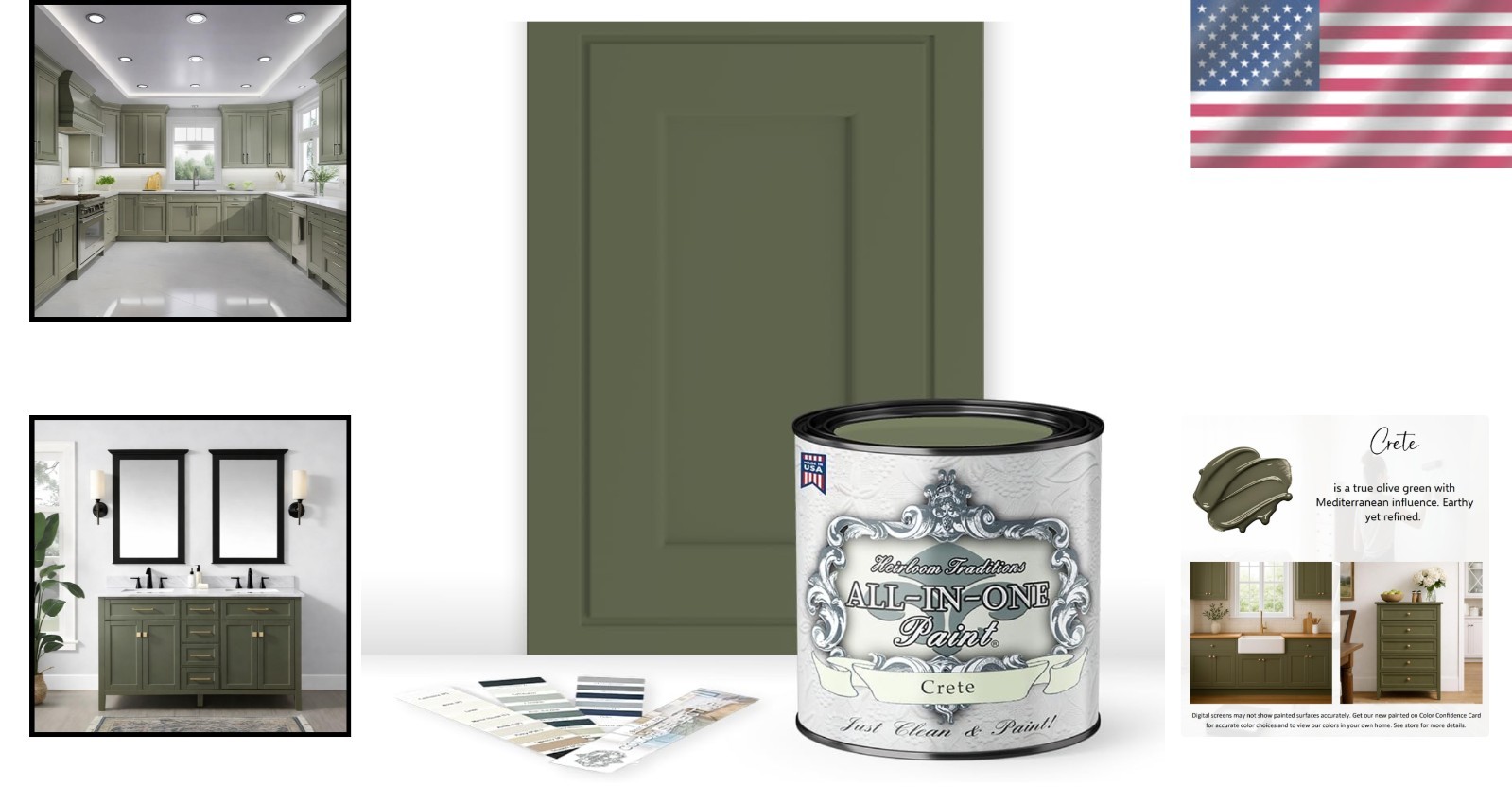 All In One Paint 32 Fl Oz Crete Olive Green Includes Color Card for Selection