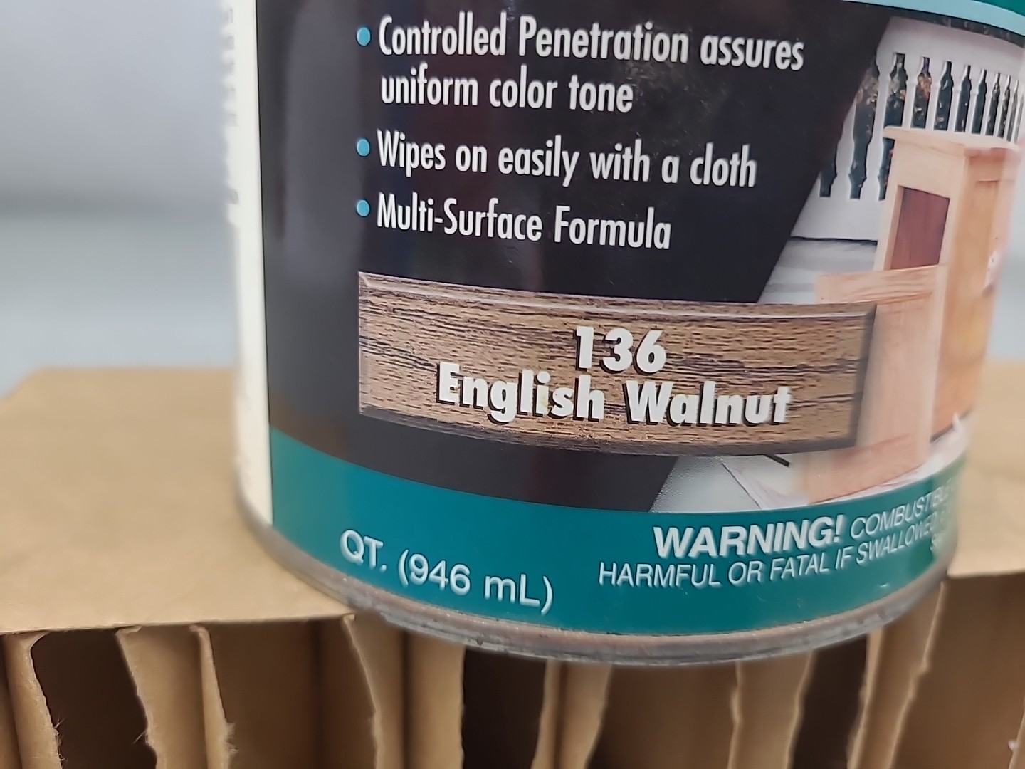 1x Zar Interior Stain 136 ENGLISH WALNUT Quart