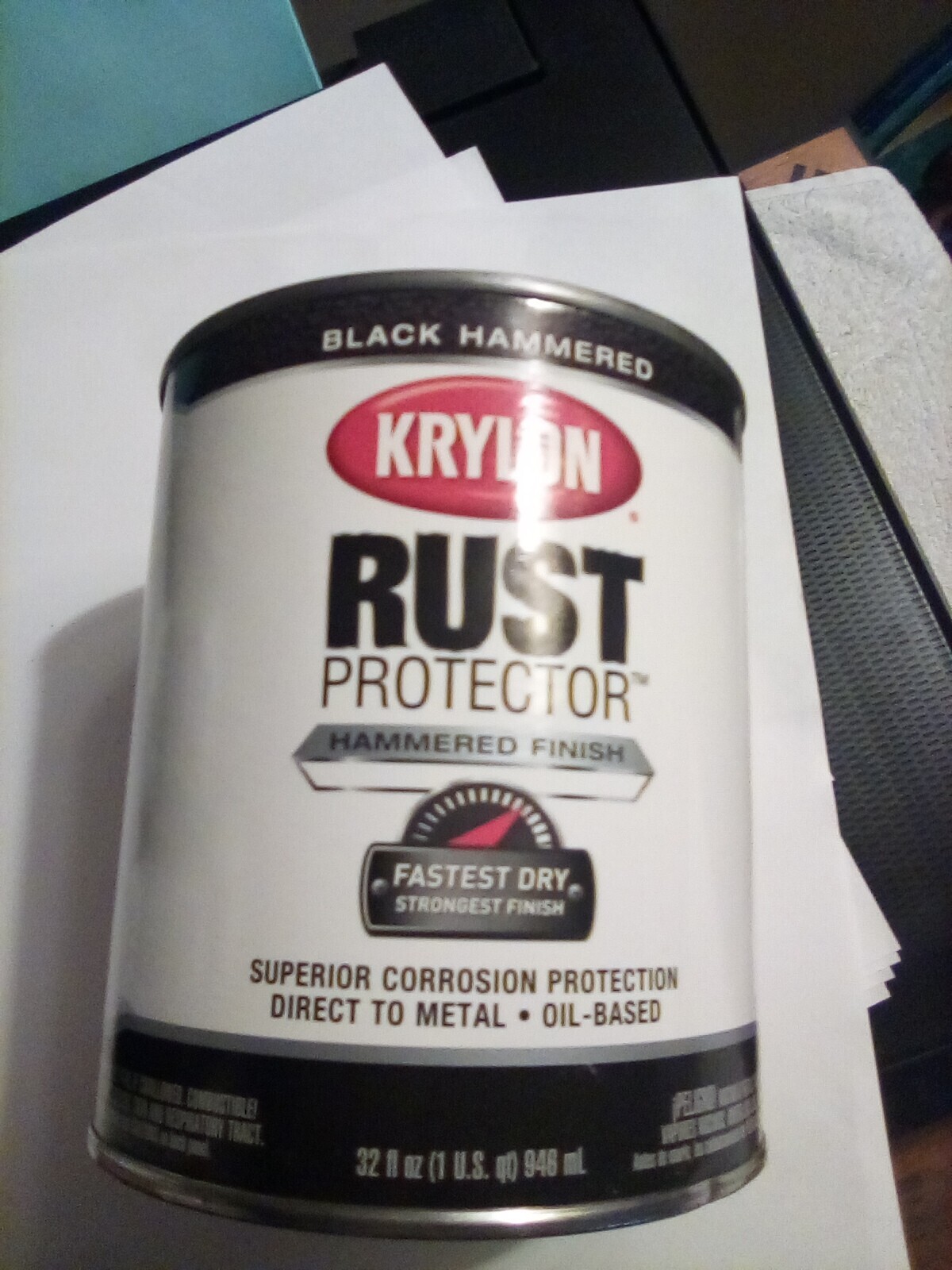 Krylon Rust Protector BLACK HAMMERED 32oz FREE SHIPPING