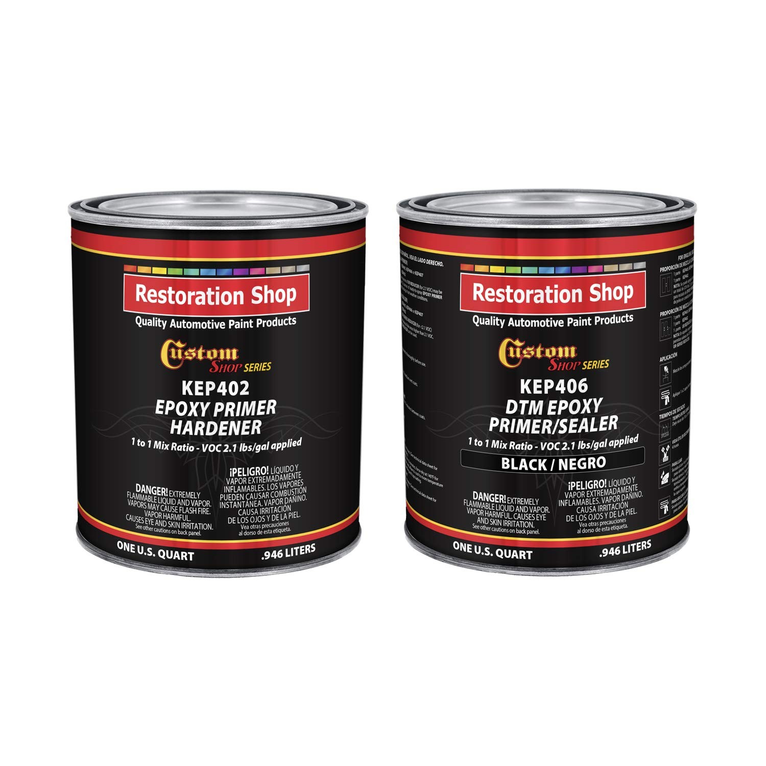 Custom Shop – Black Epoxy Primer/Sealer 2.1 VOC (1/2 Gallon Kit) Anti-Corrosi…