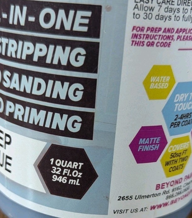 Beyond Paint All In One Deep Blue 3 Quarts Bonds Primes Seals Furniture Cabinets