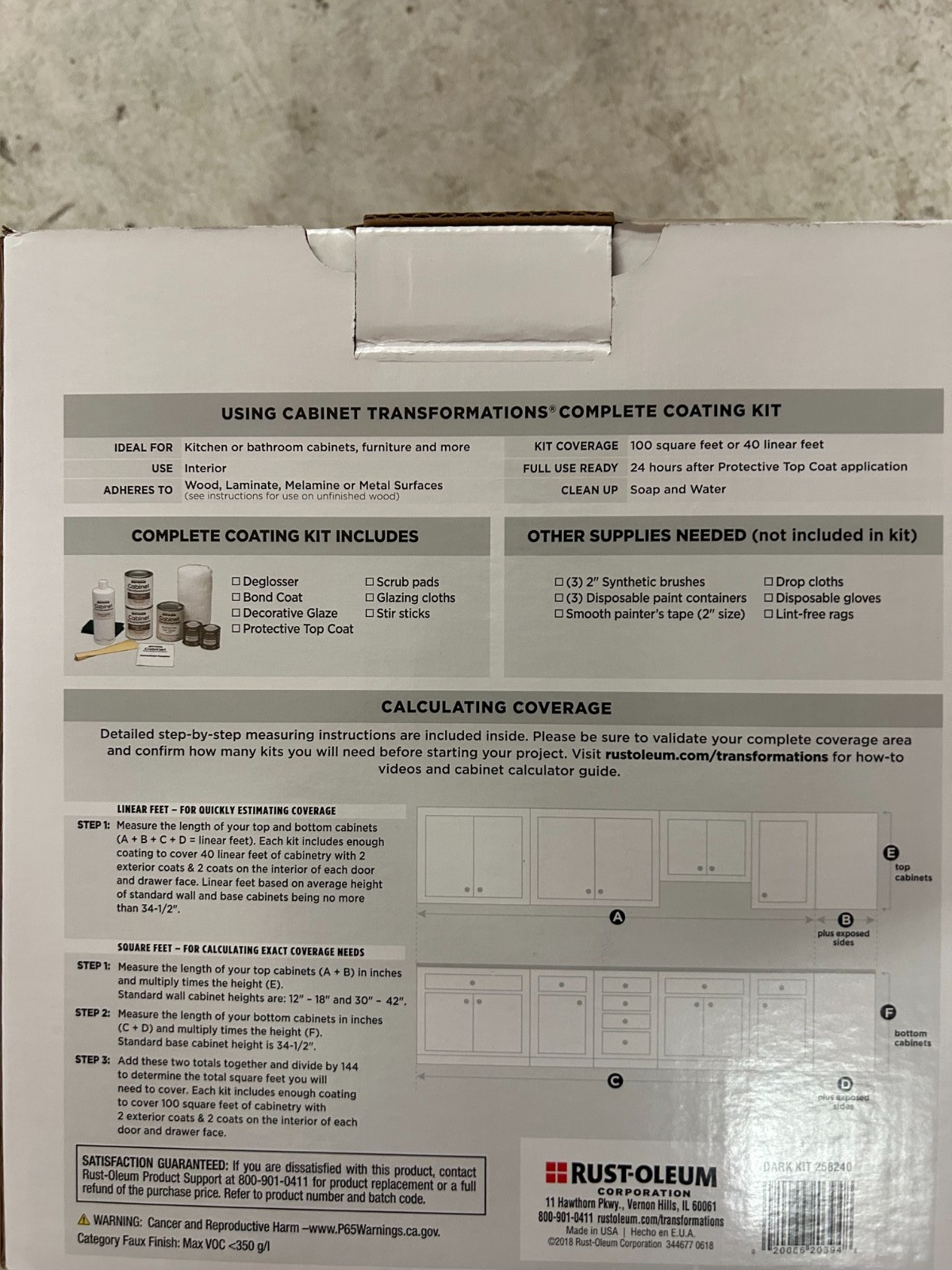 Rust-Oleum Cabinet Transformations Kit RUSTIC FREE SHIPPING