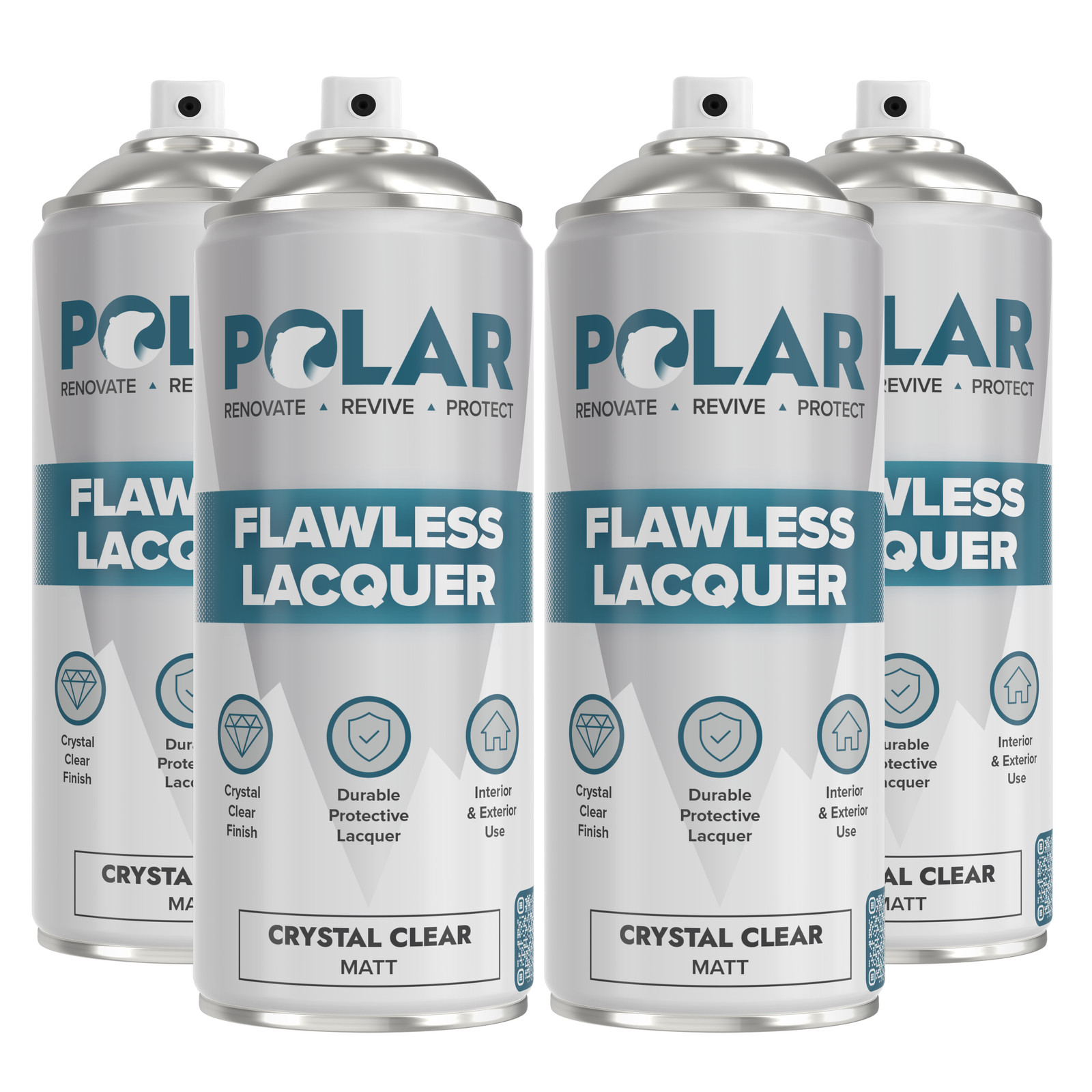 Polar Flawless Lacquer Spray, Matte, Clear, 13.5 Fl Oz, 4 Pack