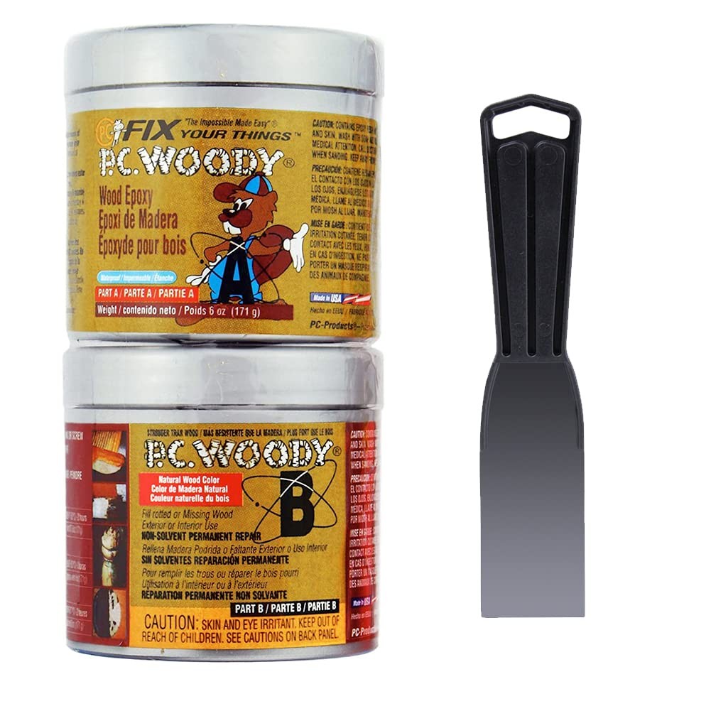 PC Products PC-Woody Wood Repair Epoxy Paste Kit with 6 oz Tool, Tan