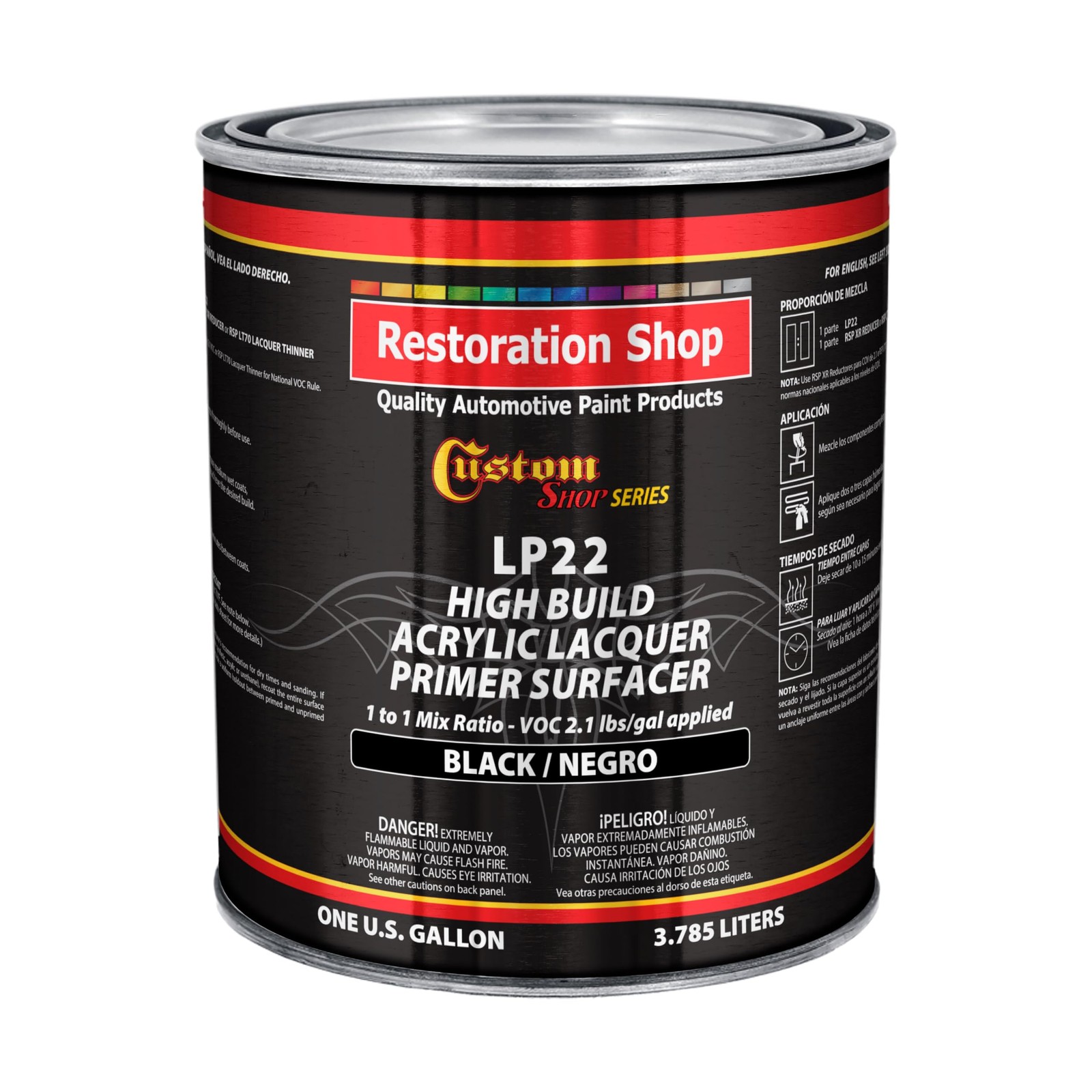 Black Acrylic Lacquer Primer Surfacer 1 Gallon 2.1 VOC – Fast Filling Easy