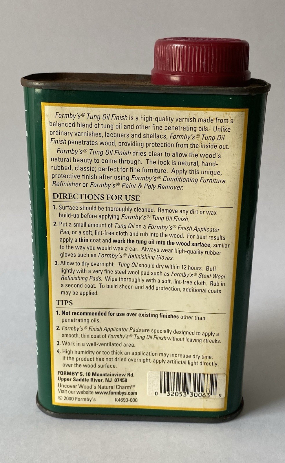 Formby’s Furniture Traditional Tung Oil Finish High Gloss 16 Oz. Bottle