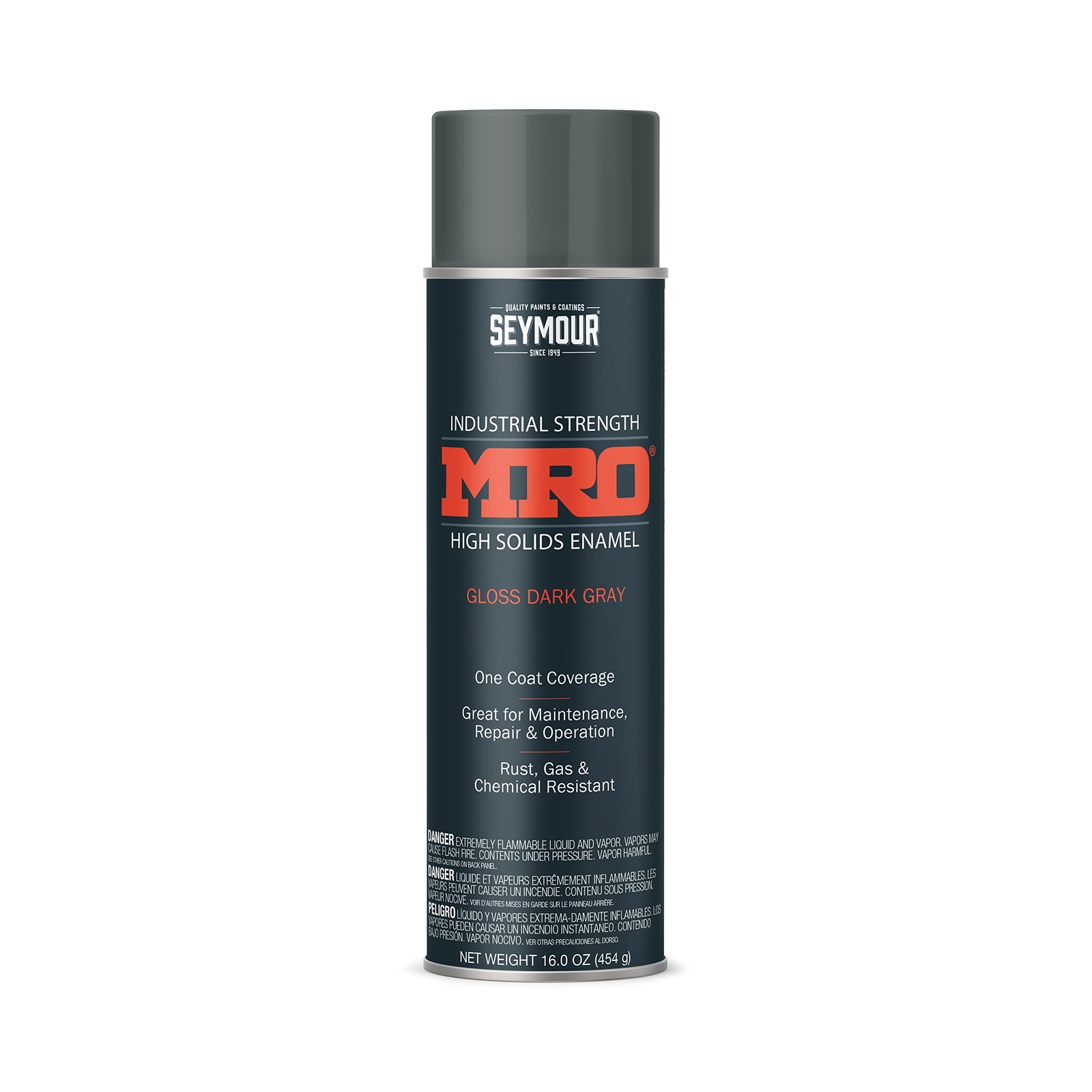 Seymour Dark Machinery Gray Spray Paint 16 Ounce High Solids Rust Protection