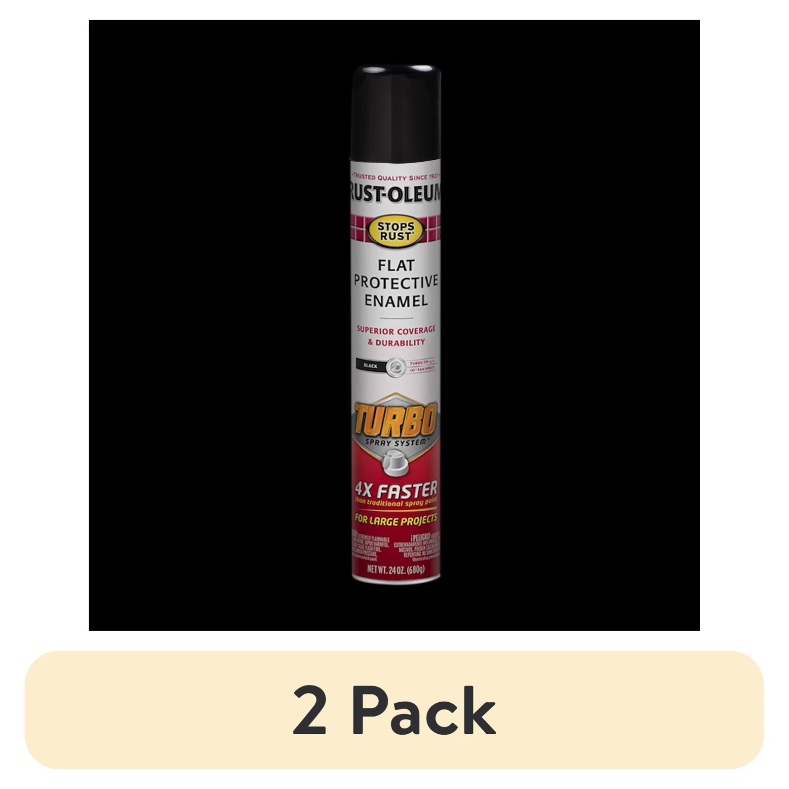 Rust-Oleum Stops Rust Protective Enamel Spray Paint with Flat Turbo 24oz. 2 Pack