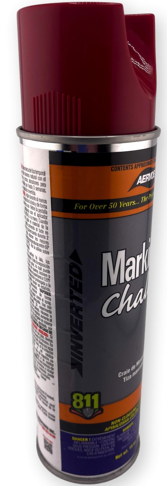 Aervoe 216 20-Oz Lead-Free Non-Clogging Can Temporary Marking Chalk Spray, Red