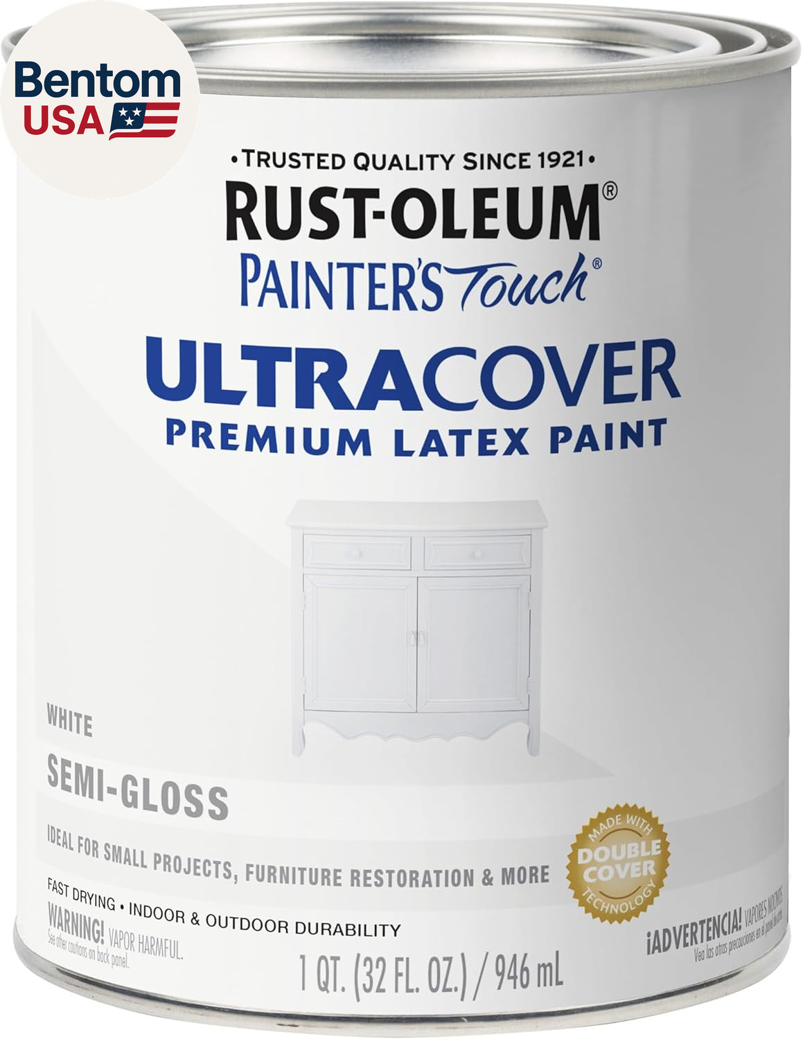 1993502 Painter’S Touch Ultra Cover Multi-Purpose Brush-On Paint, 1 Quart, Semi-