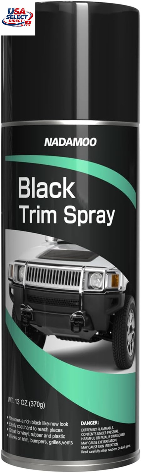 Black Trim Spray Paint, Satin Finish, 13 oz, Multi-Surface Adhesion