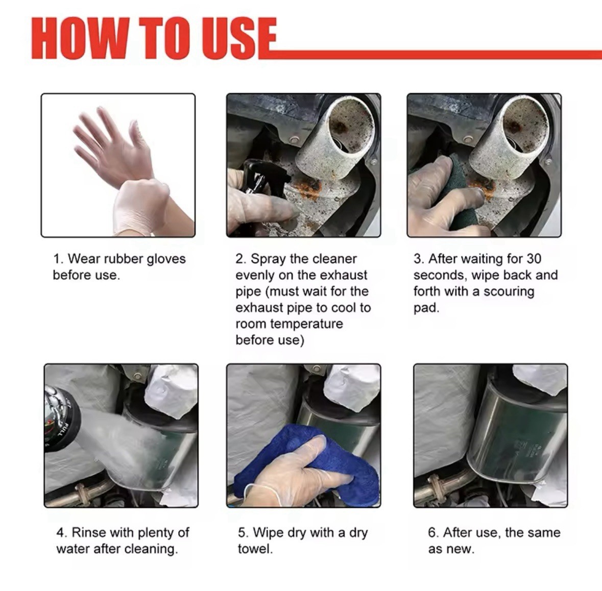 120ml Rust Remover Cleaner Kit for Exhaust Pipes for Motorcycles and Cars