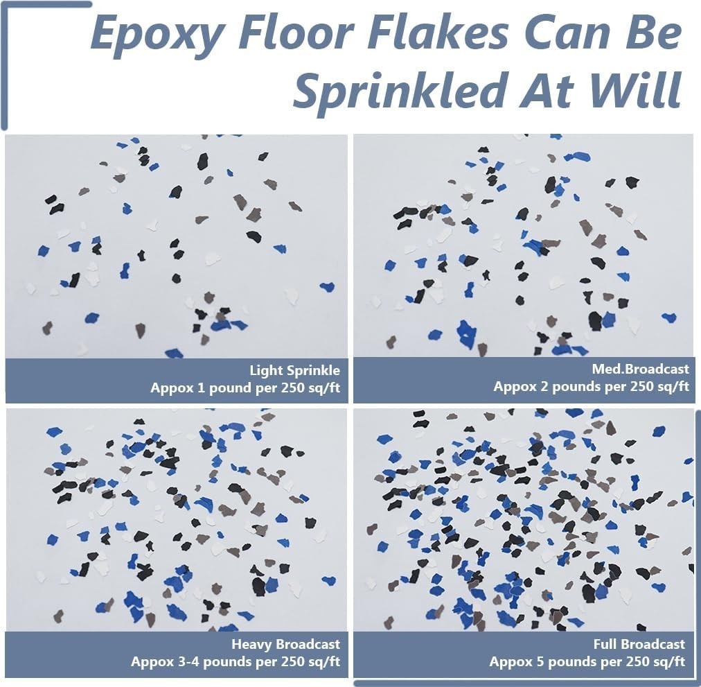 2Lb PREMIER GARAGE 1/4″ Color Chips, SWOOP Epoxy Paint Flakes Garage Floor