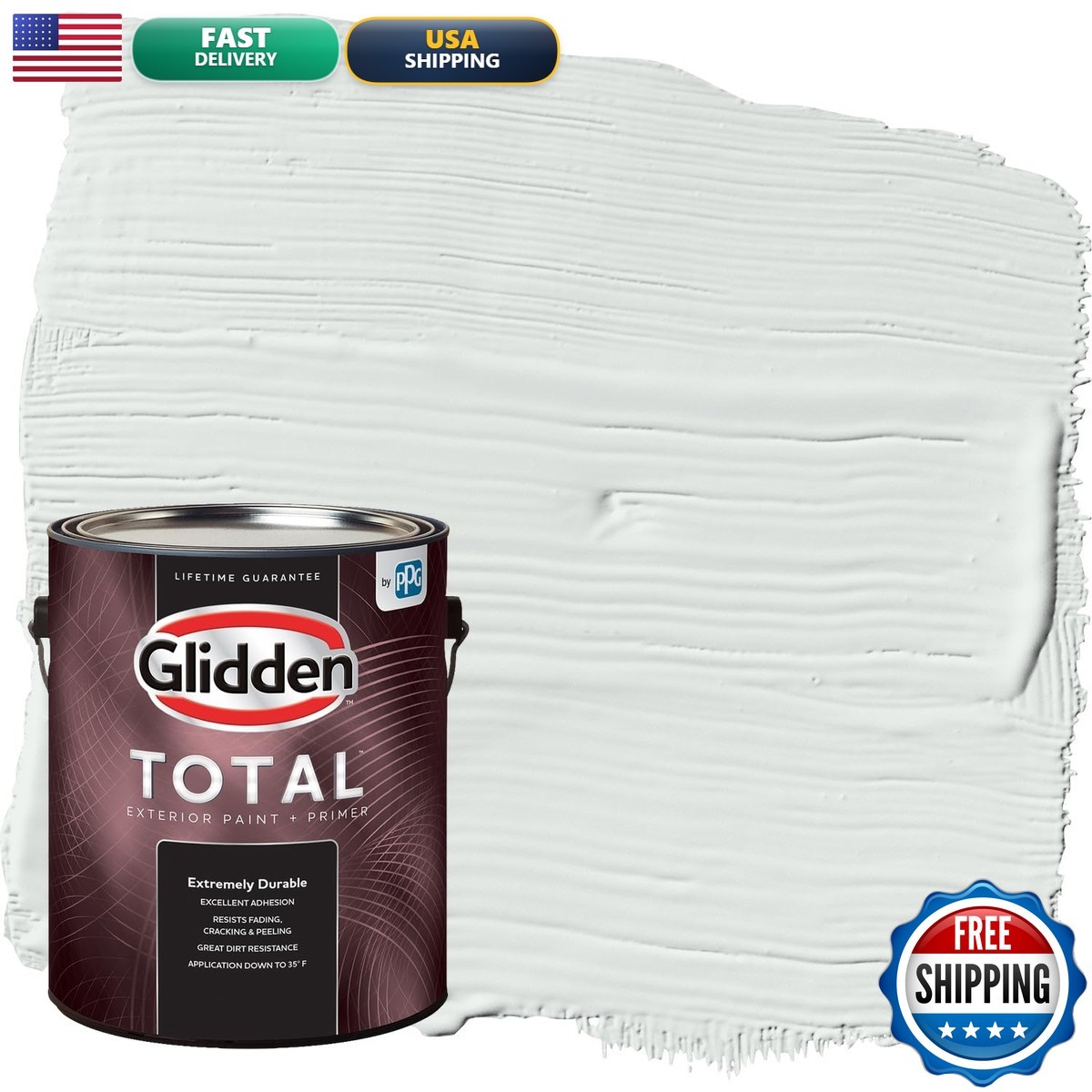 Glidden Total Exterior All-In-One Icy Bay/Gray Flat 1 Gallon 00396900/Ppg1012-1