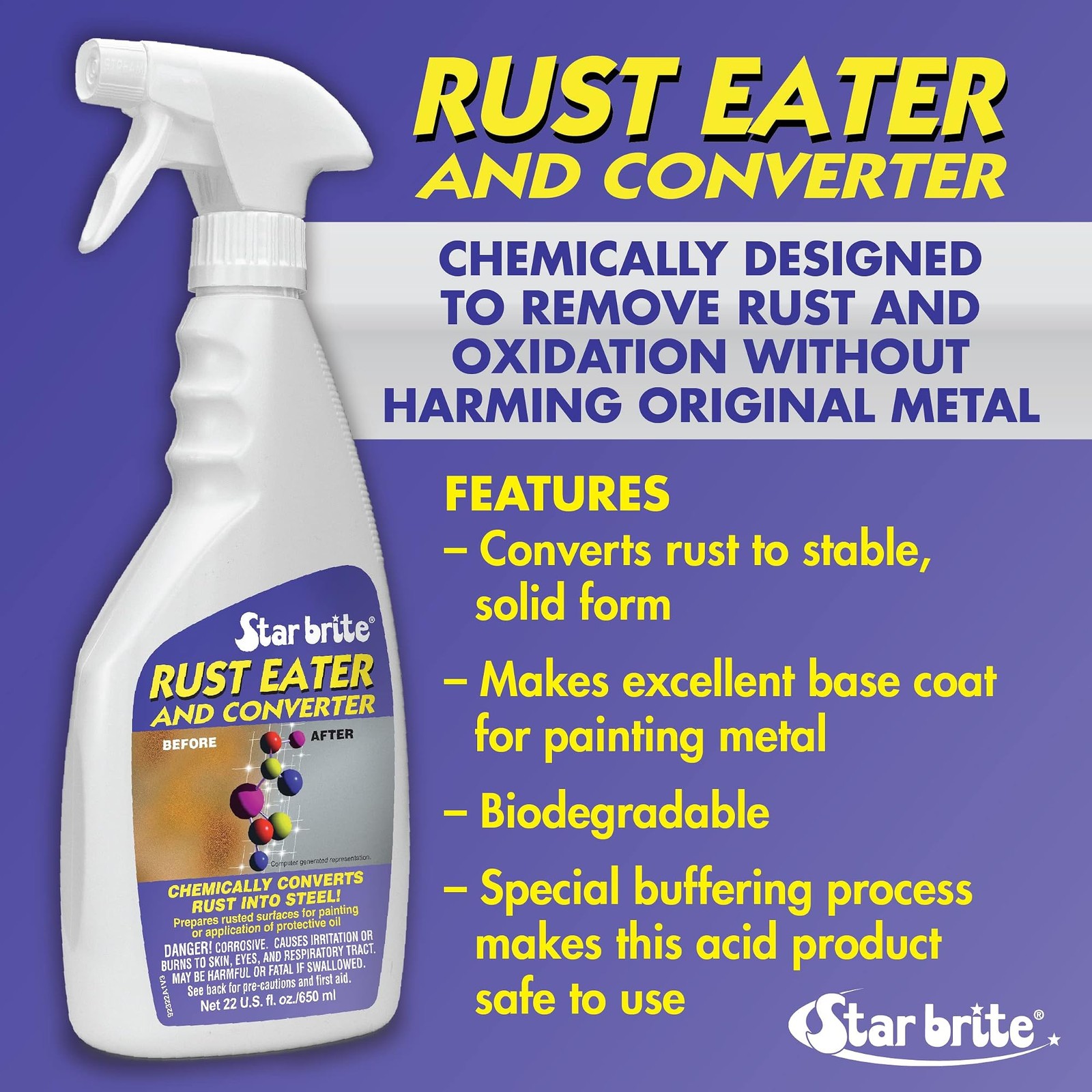Star brite Rust Eater & Converter – Chemically Converts Rust Into Steel