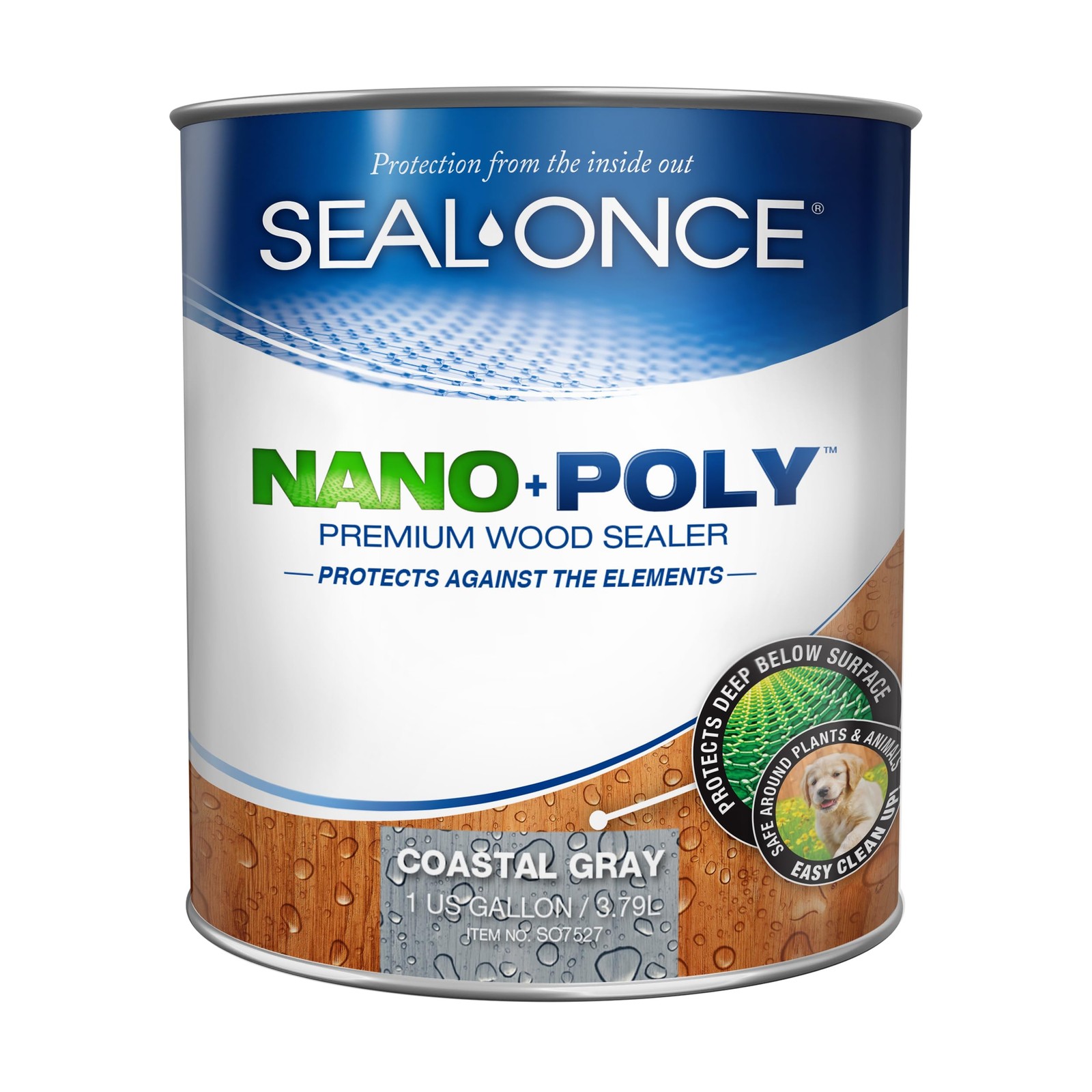 Nano Poly Wood Sealer Polyurethane Coastal Gray Waterproof Deck Fence 1 Gallon