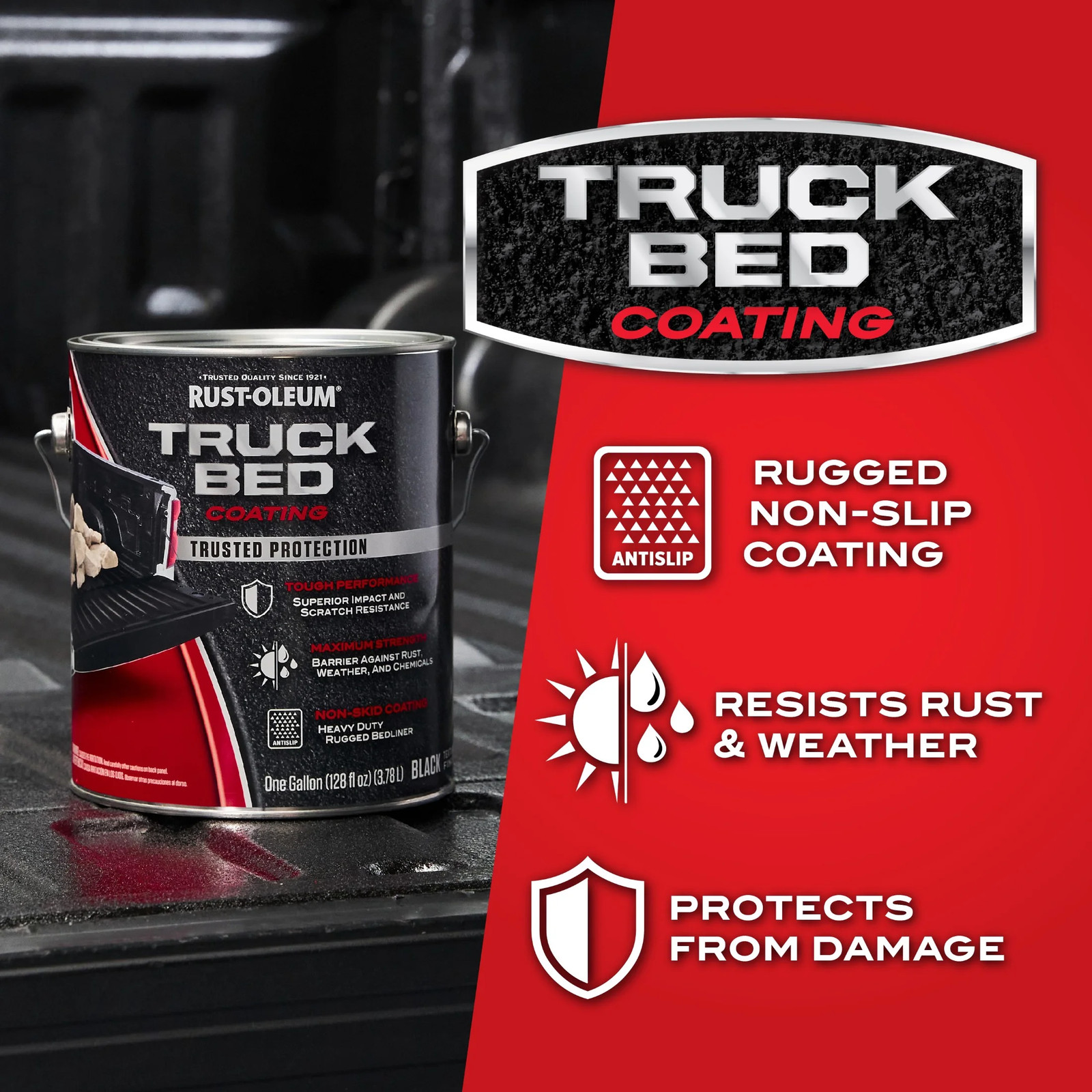 Black, Automotive Truck Bed Coating-342669, Gallon