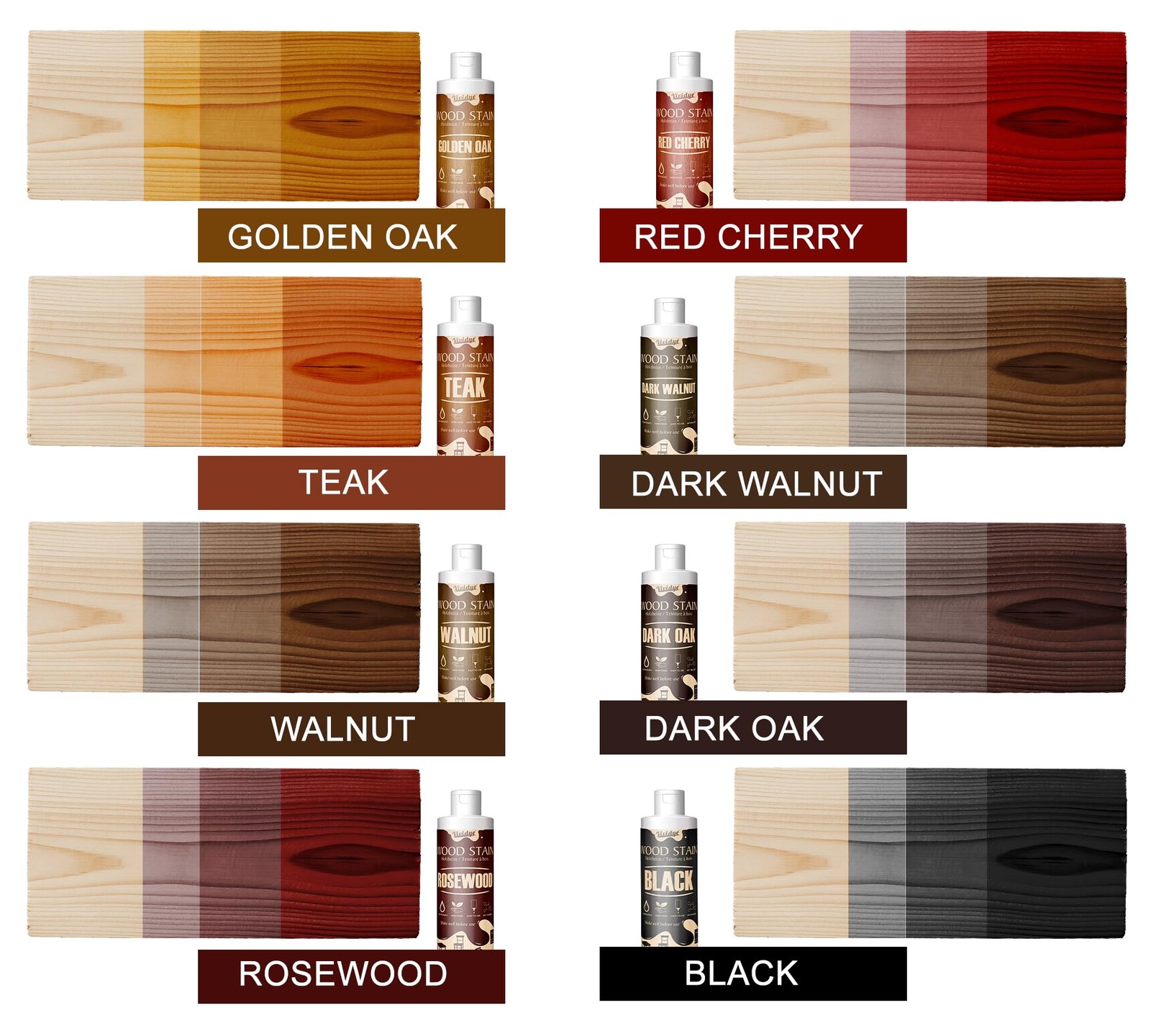 Wood Stain, 8.5oz/250ml Water Based Wood Stain for Indoor and Outdoor Furnitu…