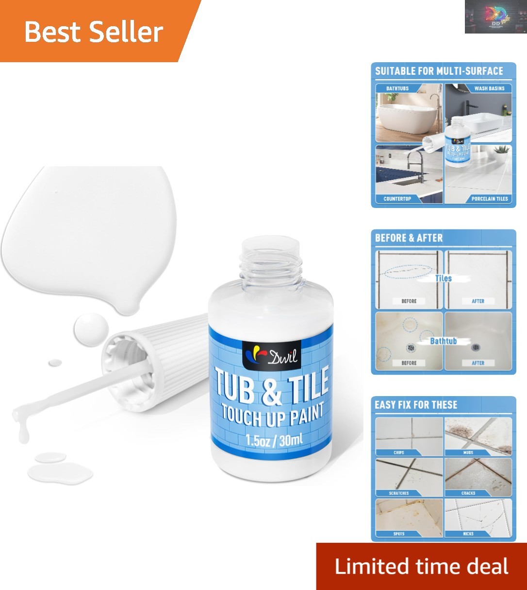 QuickFix White Porcelain & Tile Repair Kit
