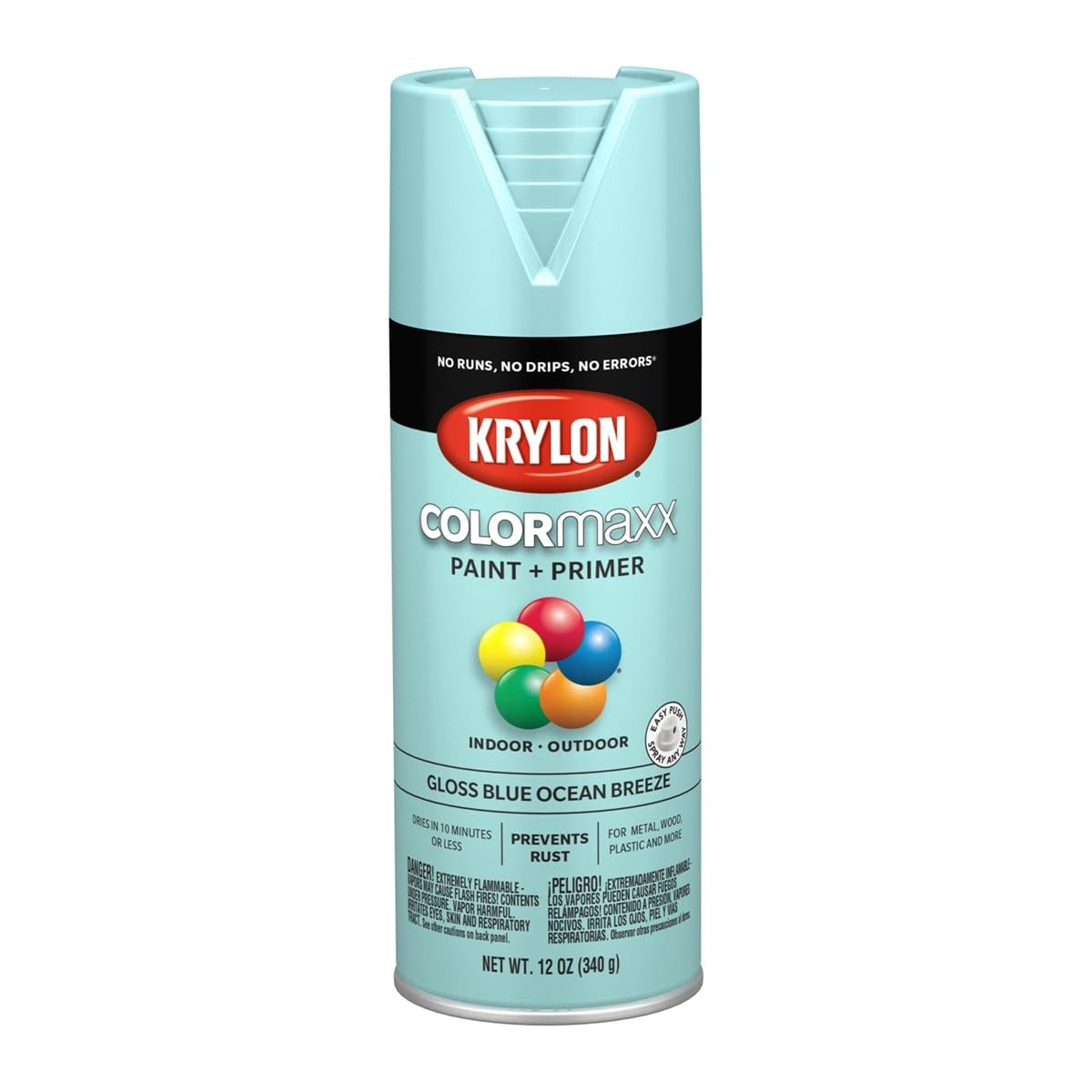 Krylon COLORmaxx 12oz Blue Ocean Breeze Spray Paint Fast Dry Rust Protection