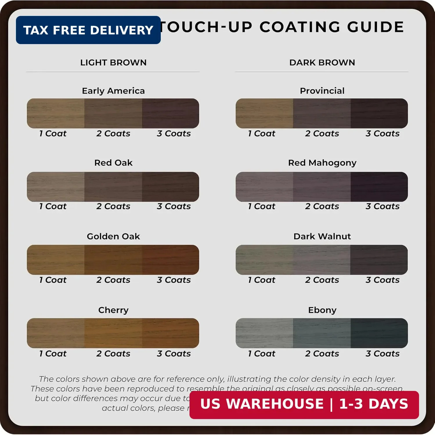Dark Brown Wood Stain Repair Kit, Brush-On Touch-Up Stain Bottles, Provincial, D