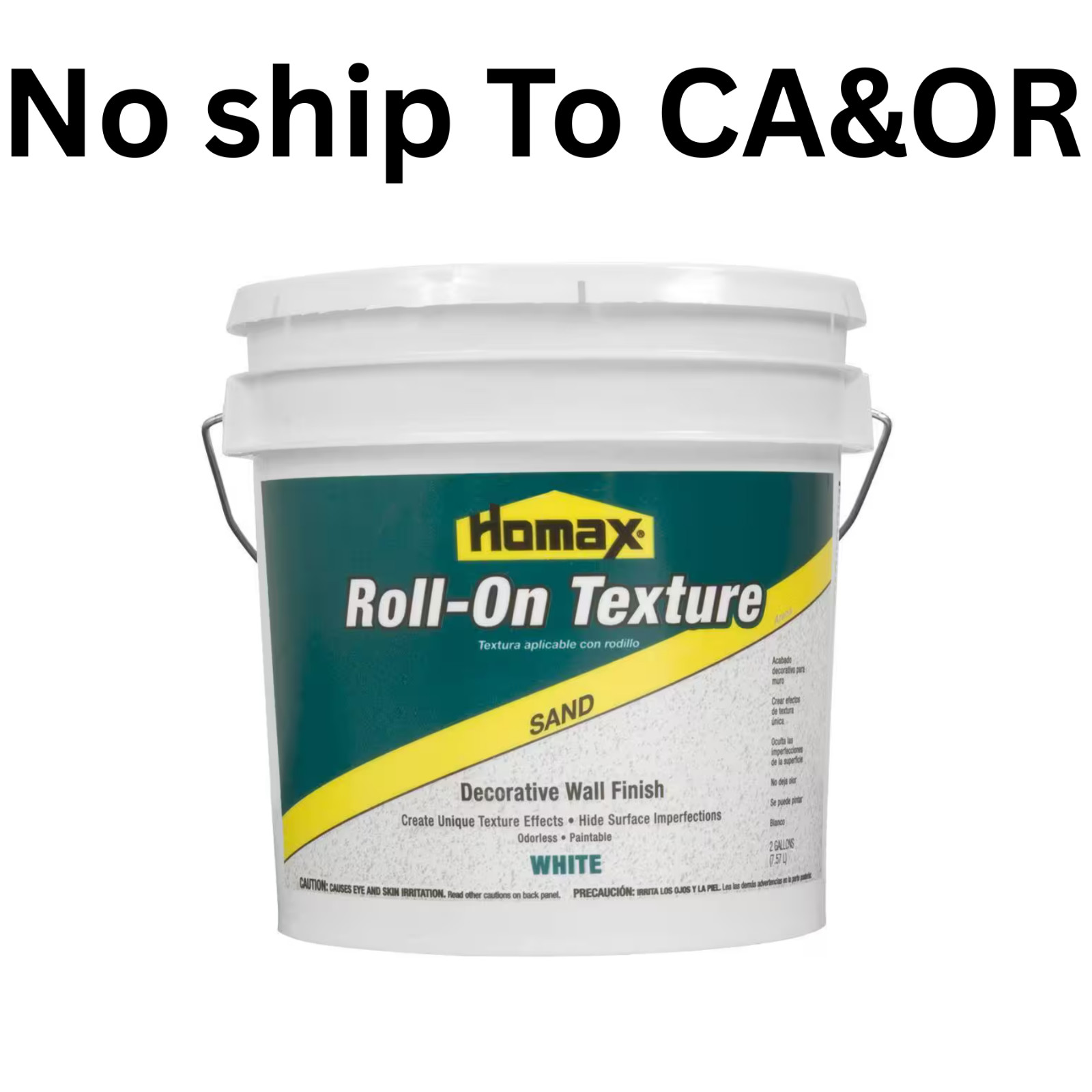 Sand Roll-On Texture Decorative Wall Finish 2 Gal. White Paintable Low Odor NEW