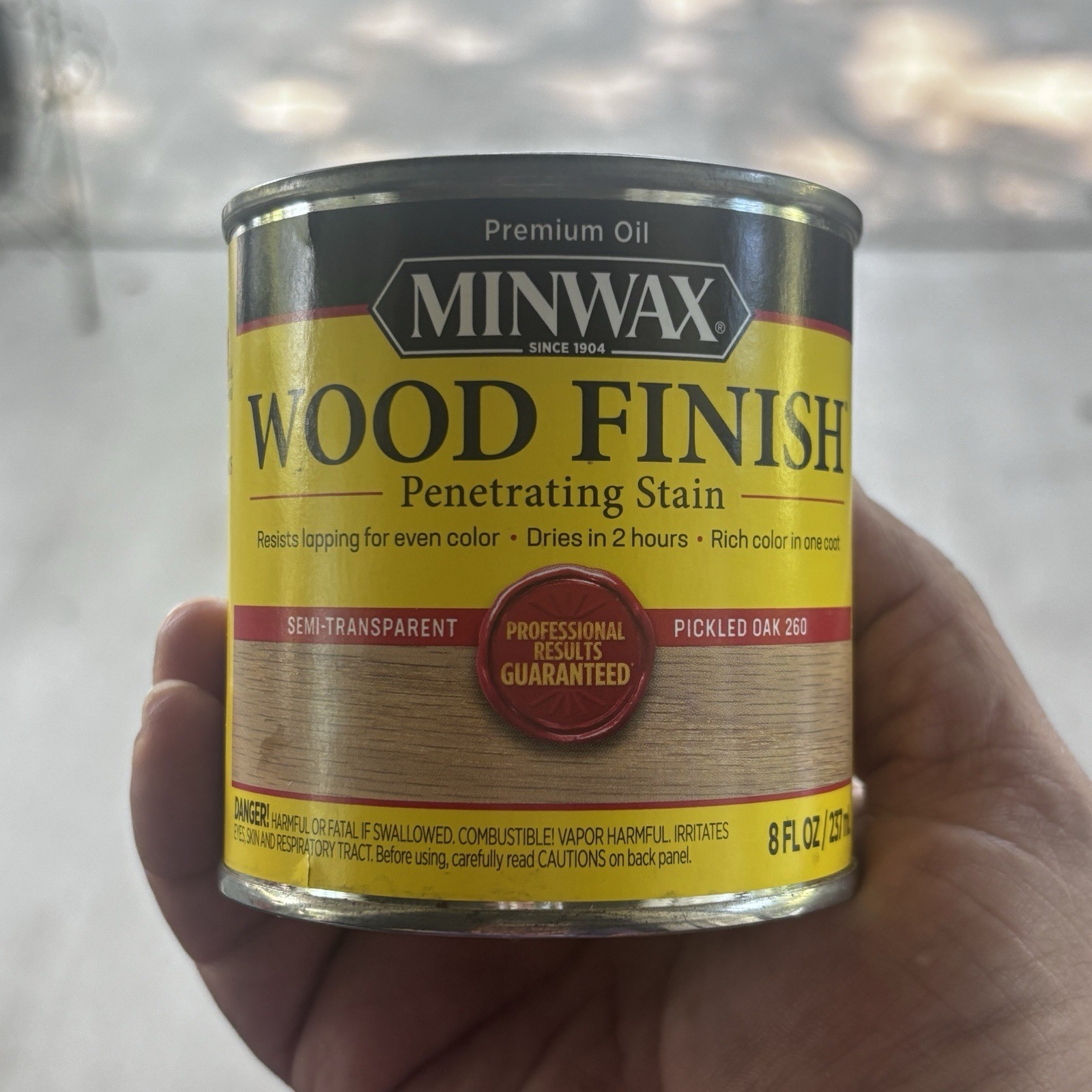 MINWAX PICKLED OAK 260 INTERIOR OIL BASED WOOD FINISH STAIN 1/2 PINT