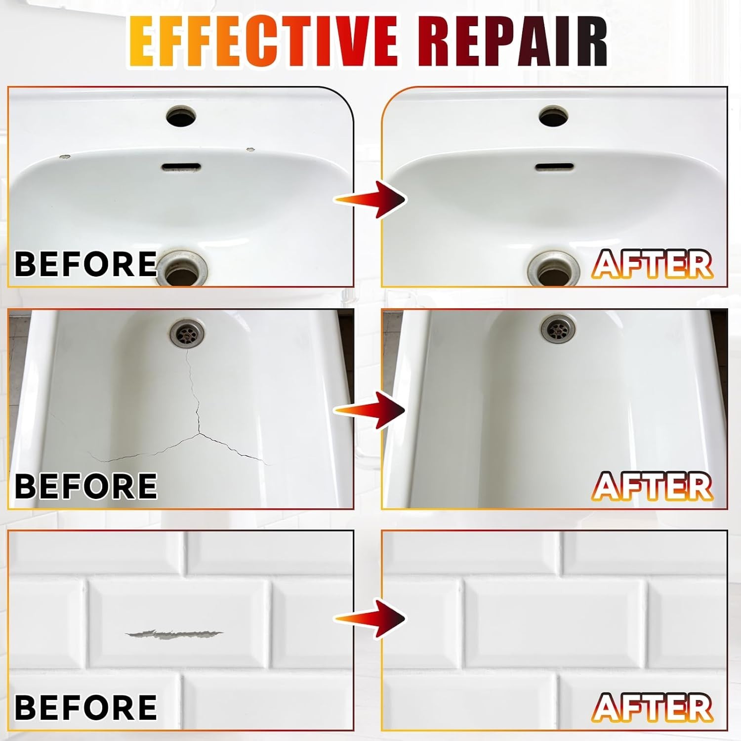 White Acrylic Touch-Up Paint Waterproof Semi-Gloss for Bathtubs Sinks Tiles