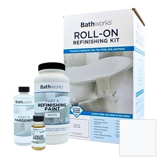 DIY High Gloss White Bath Refinishing Kit – 22oz Professional Coating Tools Incl