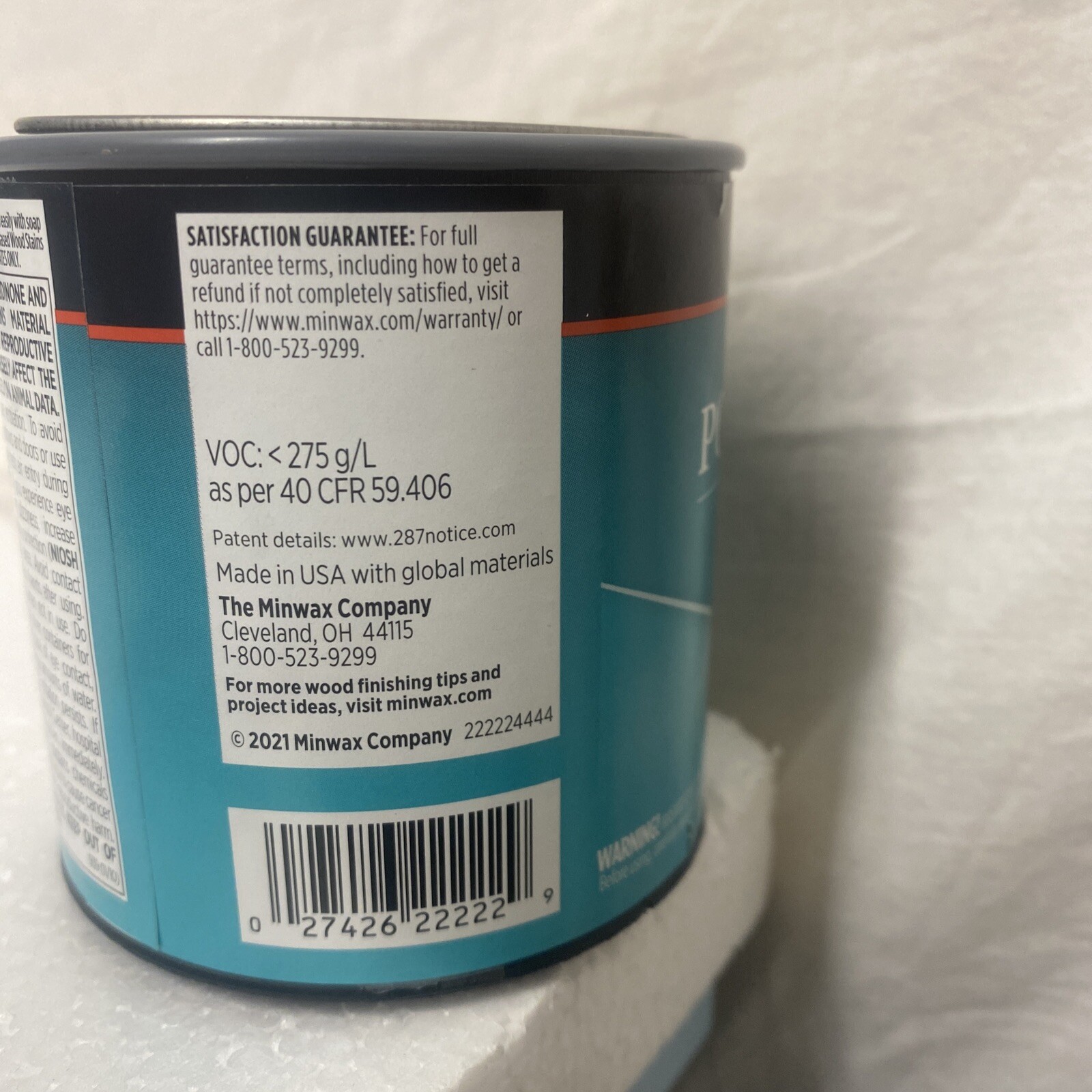 Minwax Polycrylic Protective Finish Water Based, 1/2 pint, Clear Matte
