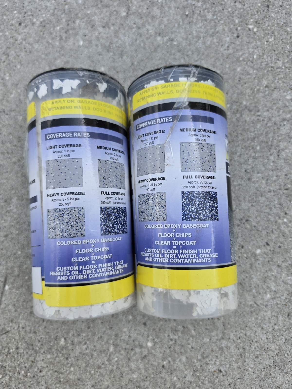 The Original Color Chips Decorative Flakes Floor Chips, 2 Containers COLOR WHITE