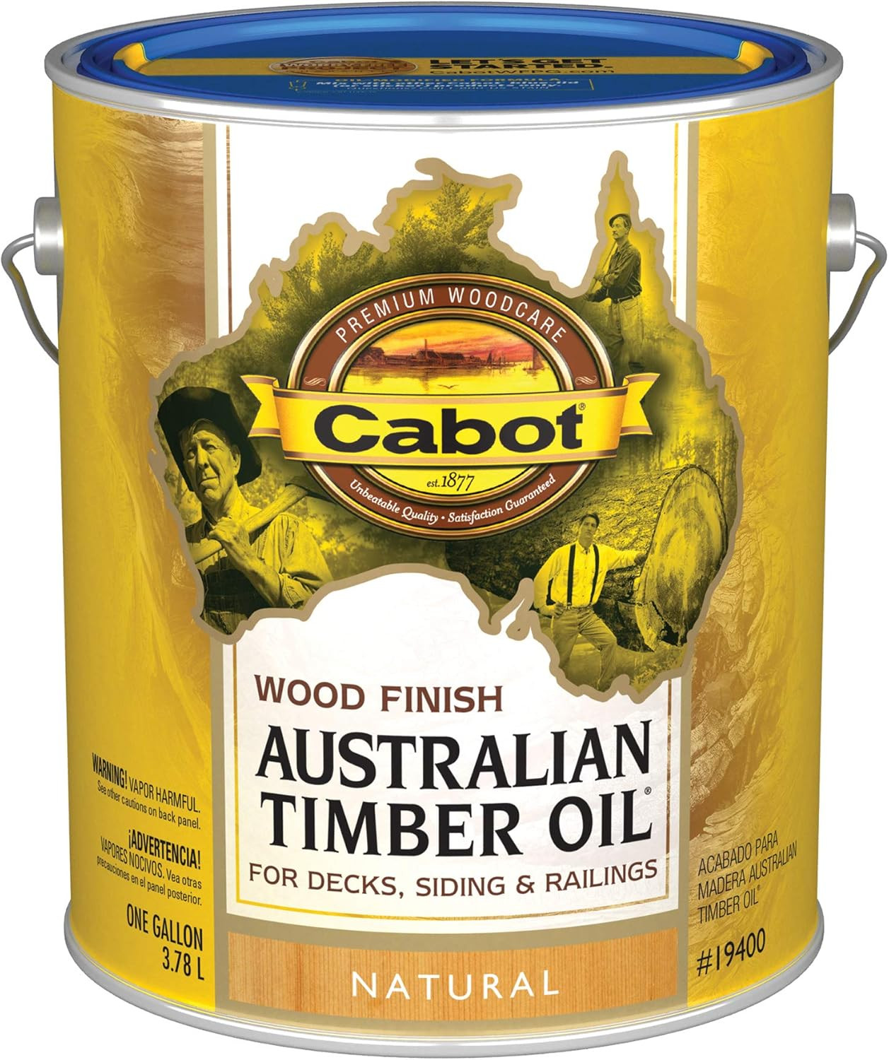 140.0019400.007 Australian Timber Oil Water Reducible Stain, 1 Gal, Natural