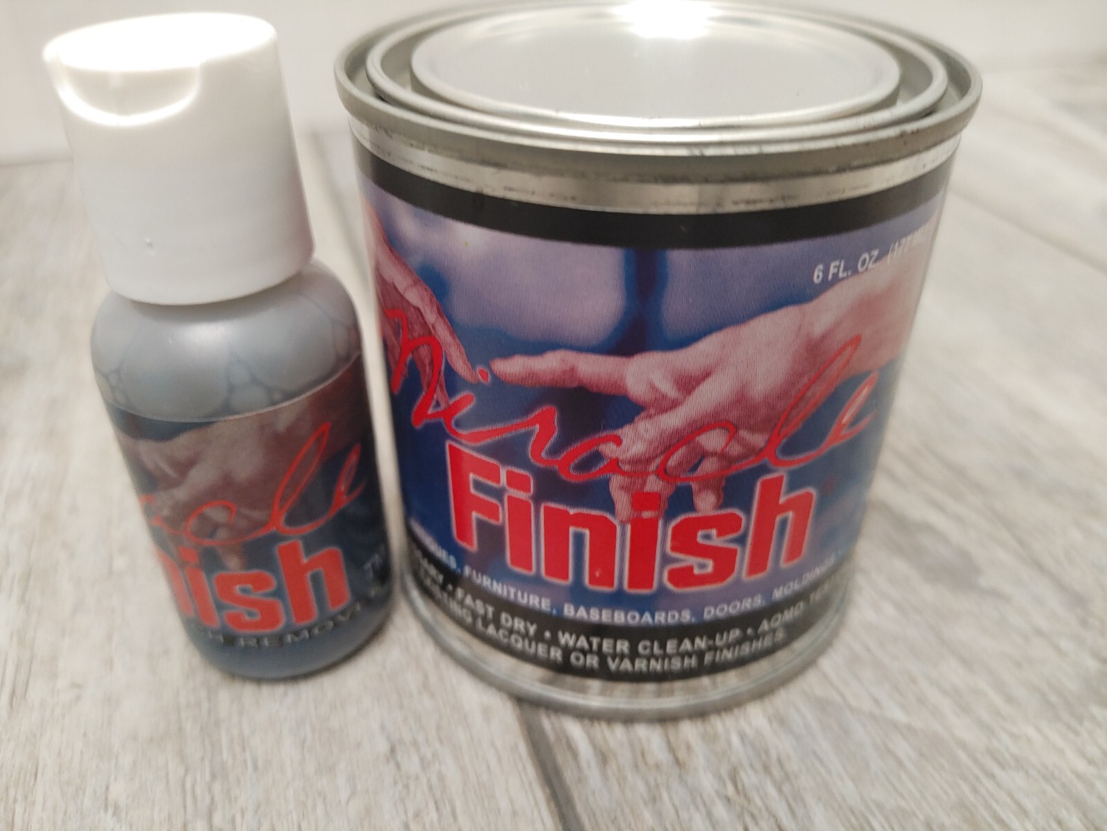 MIRACLE FINISH 6.OZ CHERRY MAHOGANY W/ 1.OZ SCRATCH REMOVER FURNITURE ++ RESTORE