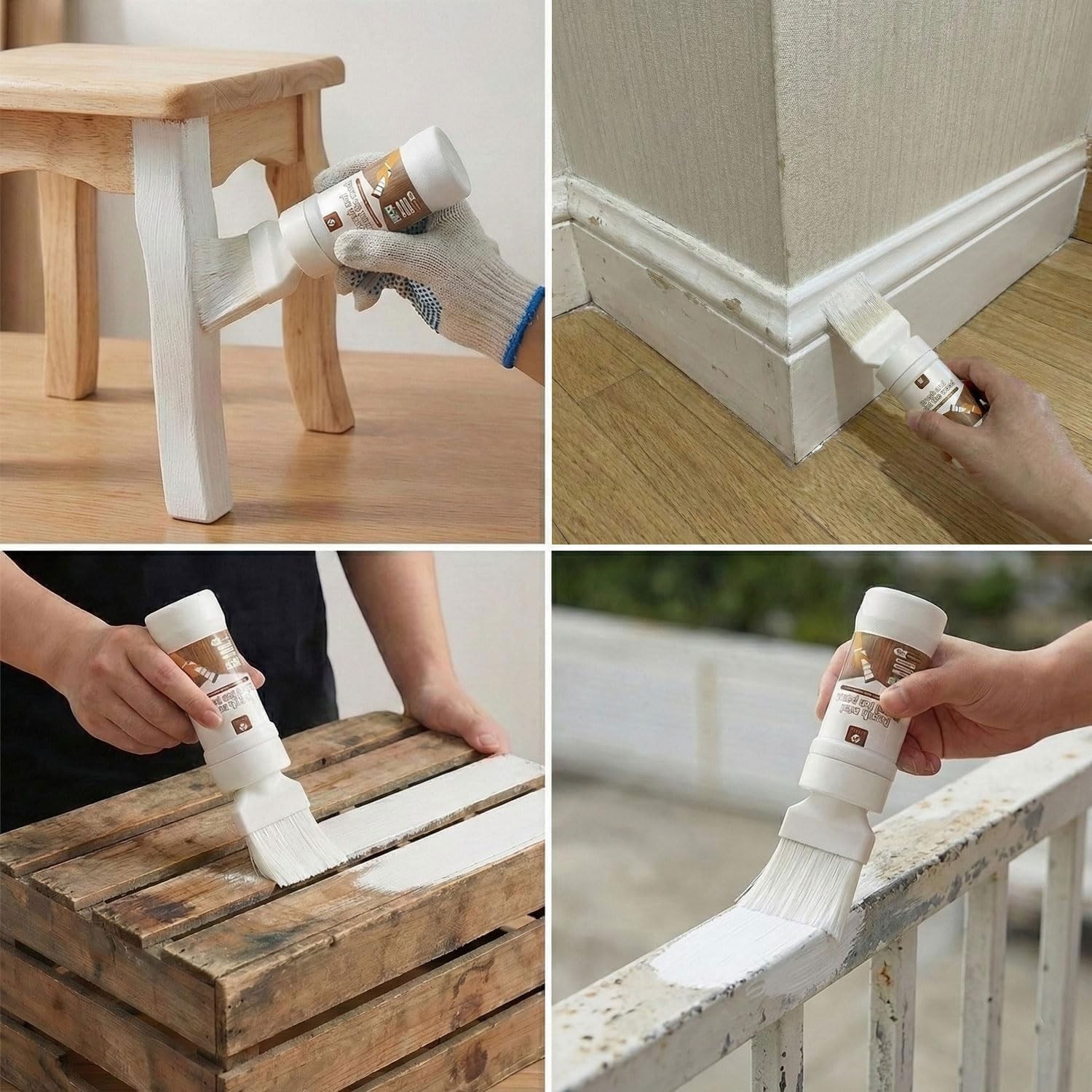 All-in-One Paint White, Touch-Up Paint for Furniture, Cabinets, Wood, Metal No S