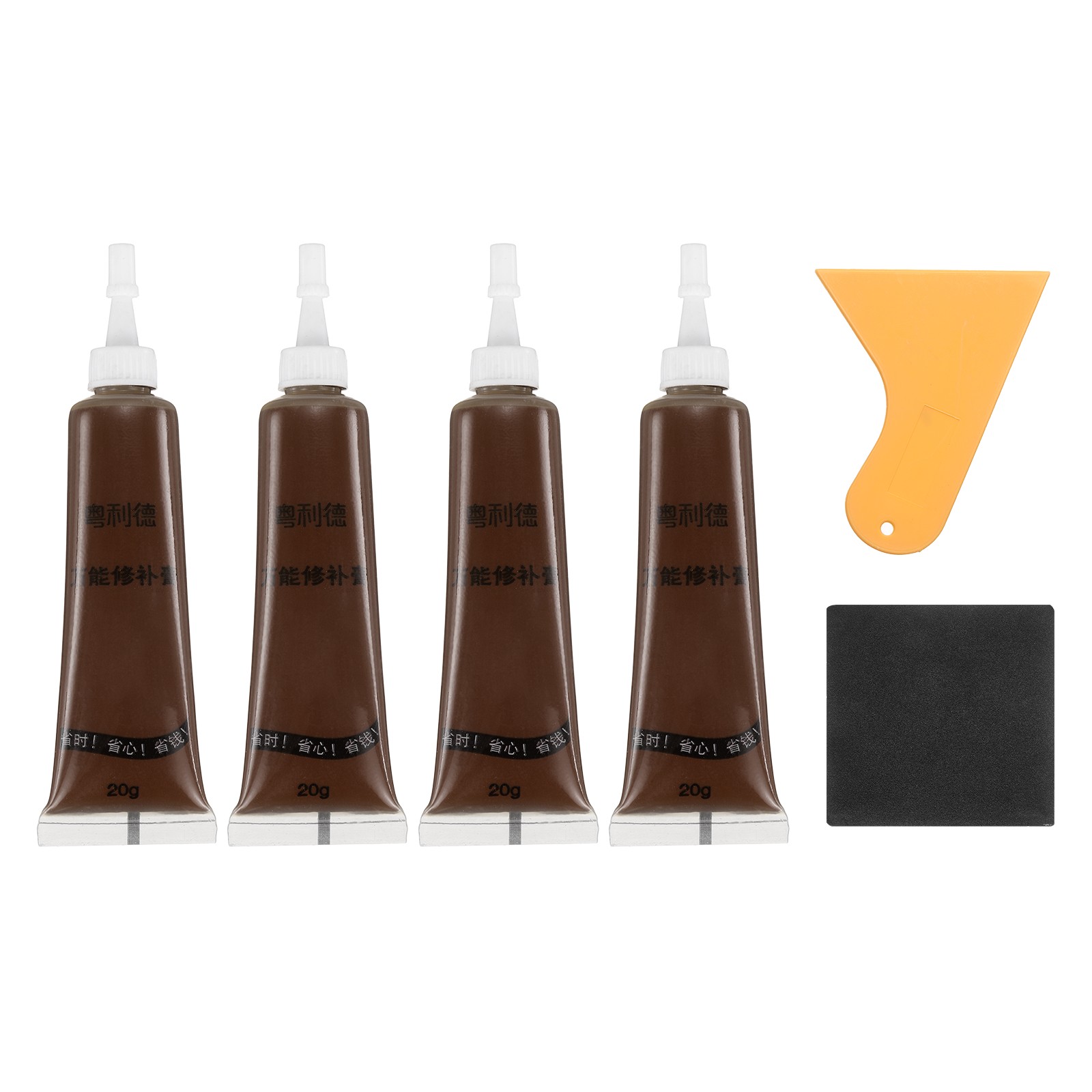 4 Pcs Wood Filler Stick with Scraper Sandpaper, Old Rosewood